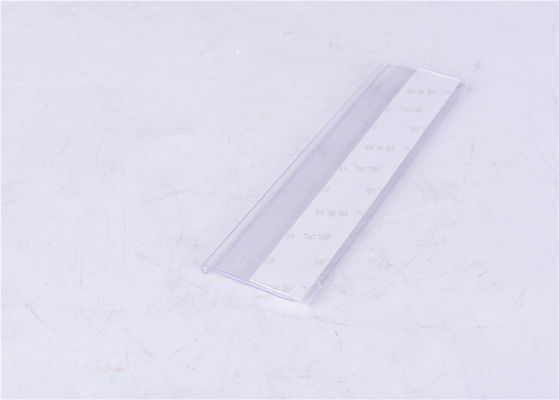 Transparent PVC Label Sign Holder , Matt / Shiny Surface Shelf Talker